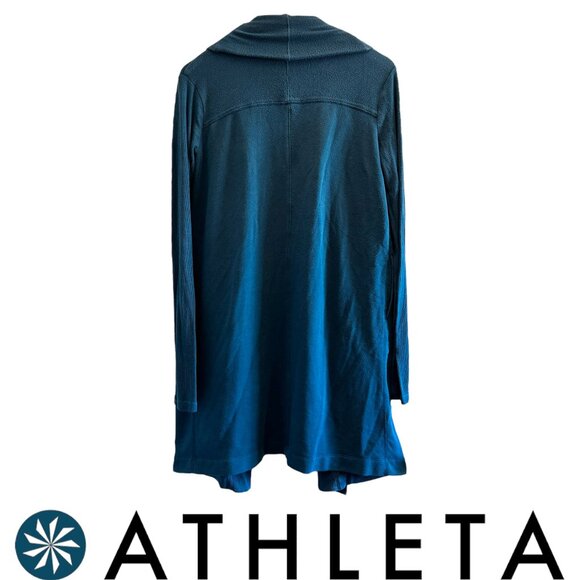 Athleta Pranayama Long Wrap Cardigan Coastal Teal Lifestyle Athletic - Picture 4 of 7